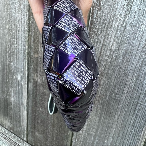 Nahui Ollin Purple Candy Wrapper Purse Clutch, artsy, unique - Picture 7 of 10
